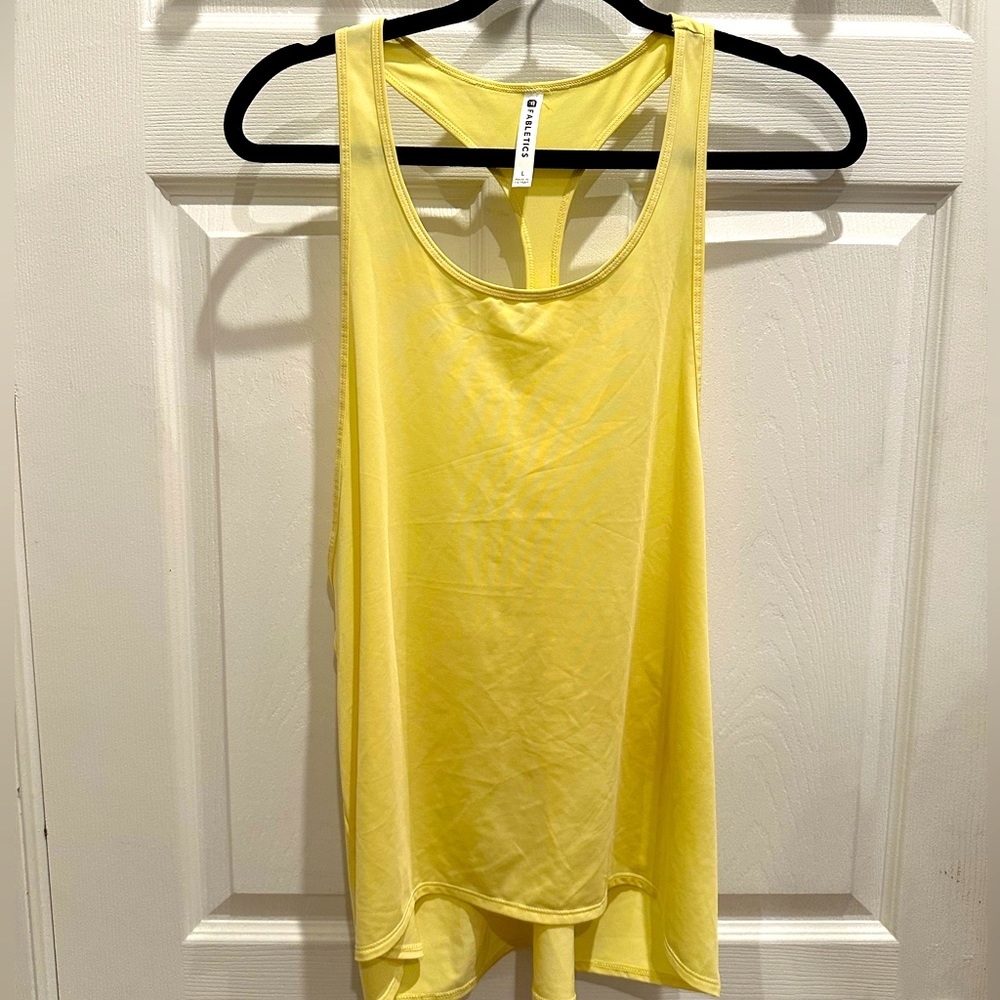 Large Yellow Fabletics Racerback Quick dry Workout Tank
